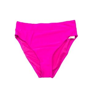 Bar III Women's Neon Orchid Summer Solid High-Rise High-Leg Bikini Bottoms